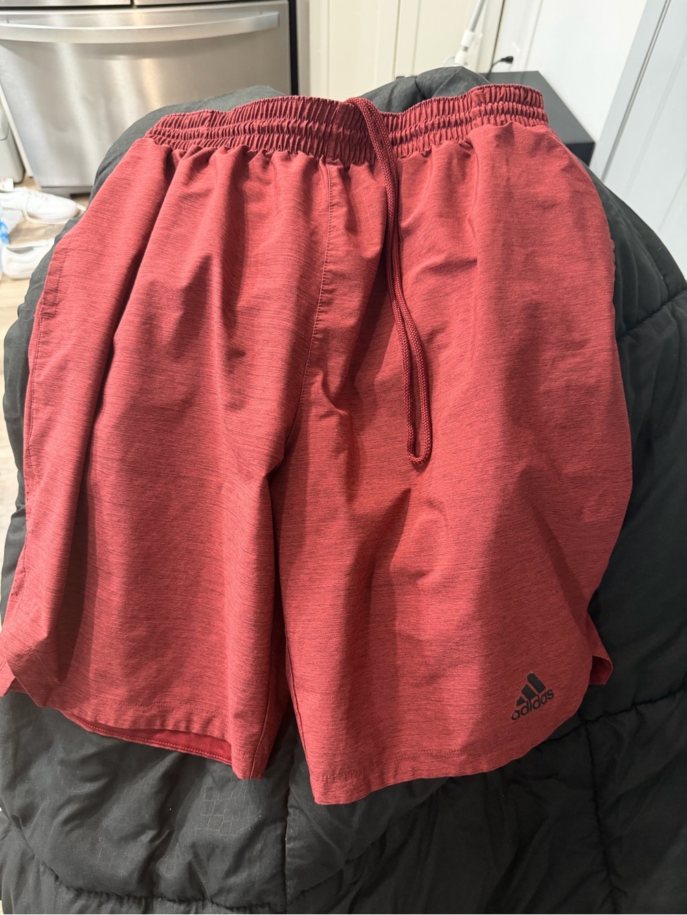 adidas Men's Heathered Maroon Athletic Shorts